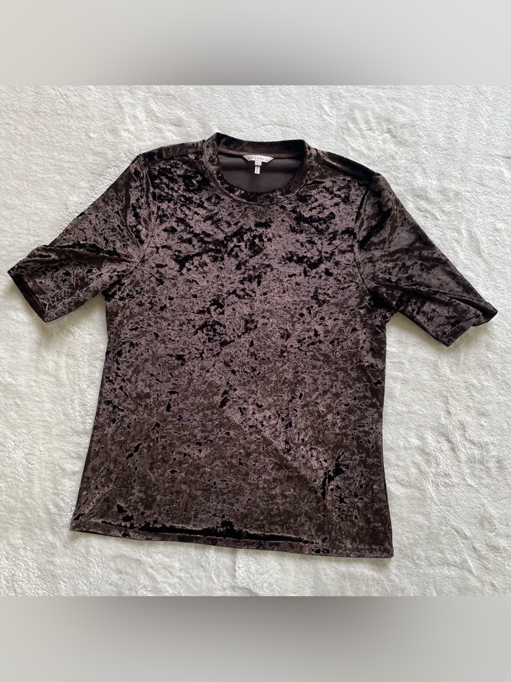 Crushed Velvet Mocha Brown Shirt size S